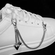 Double Layer Pearls Heart Shoe Buckles