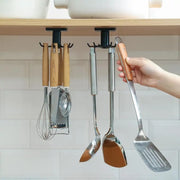 Kitchen Rotary Hook Wall Mounted Storage Rack