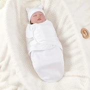 Cotton Baby Swaddle Blanket With Hat