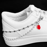 Double Layer Pearls Heart Shoe Buckles