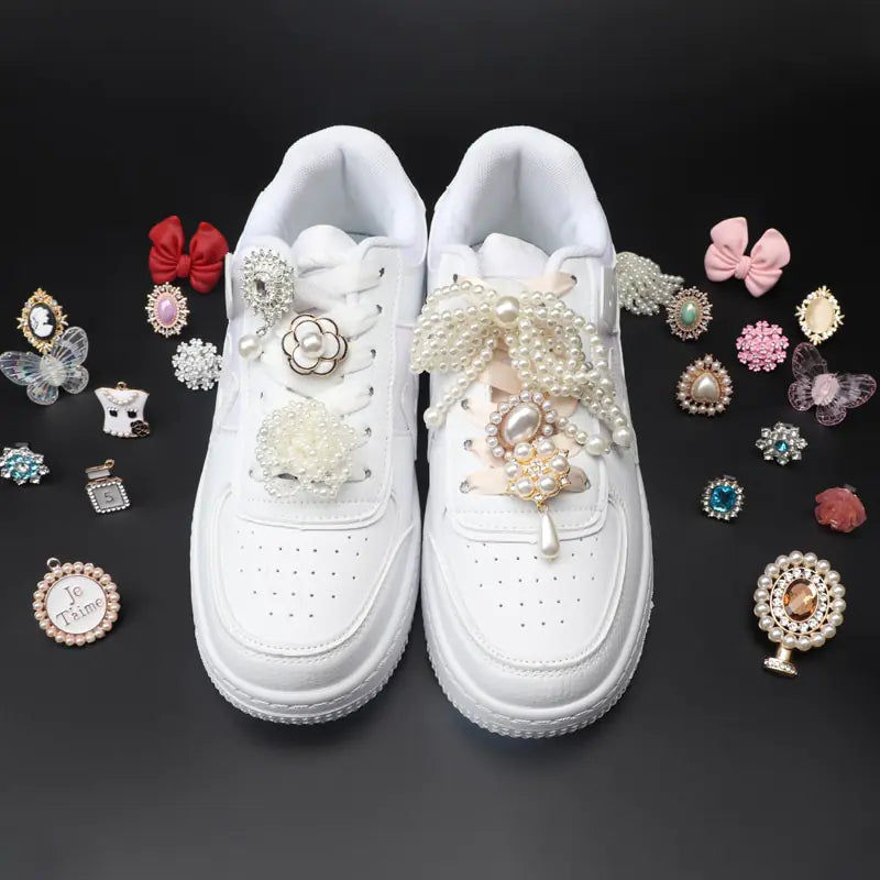 Rhinestone Pearl Shoe Charms