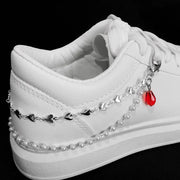 Double Layer Pearls Heart Shoe Buckles